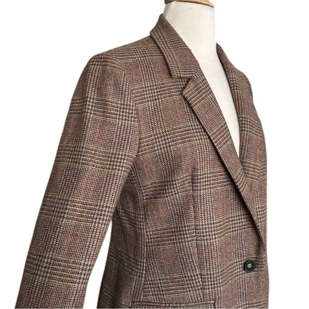 JACK WILLS Fox Brothers Lambswool Glen Plaid‎ Blazer British Tailored Jacket 6 - Picture 5 of 16